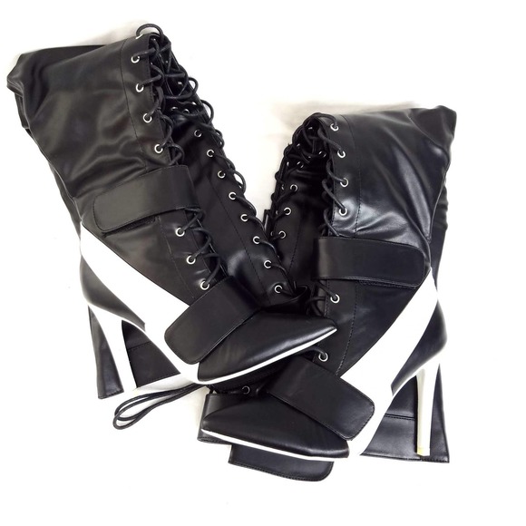 NEW Cape Robbin Over The Knee Thigh High Lace Up Black Stiletto Boots Si… - Picture 1 of 9